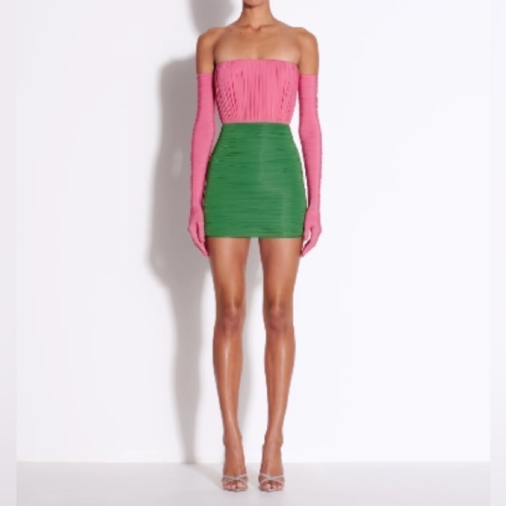Alex Perry Ruched Jersey Mini Dress - Picture 1 of 8